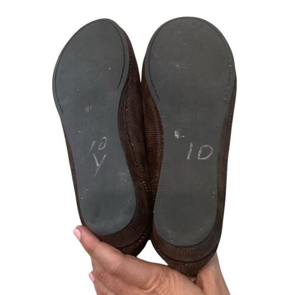 French Sole FS/NY Women Zeppa Shoes Leather Snake Print US 10 Flats Brown Mousse - Picture 2 of 9